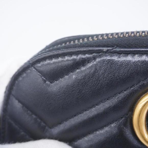 GUCCI Pouch GG Marmont 625544 Leather Black Women's - Picture 8 of 10